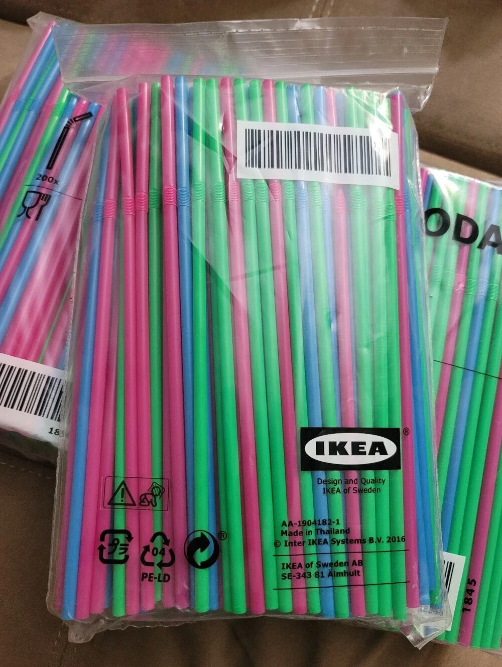 3 Packs of IKEA Bendable Straws 200 8.5